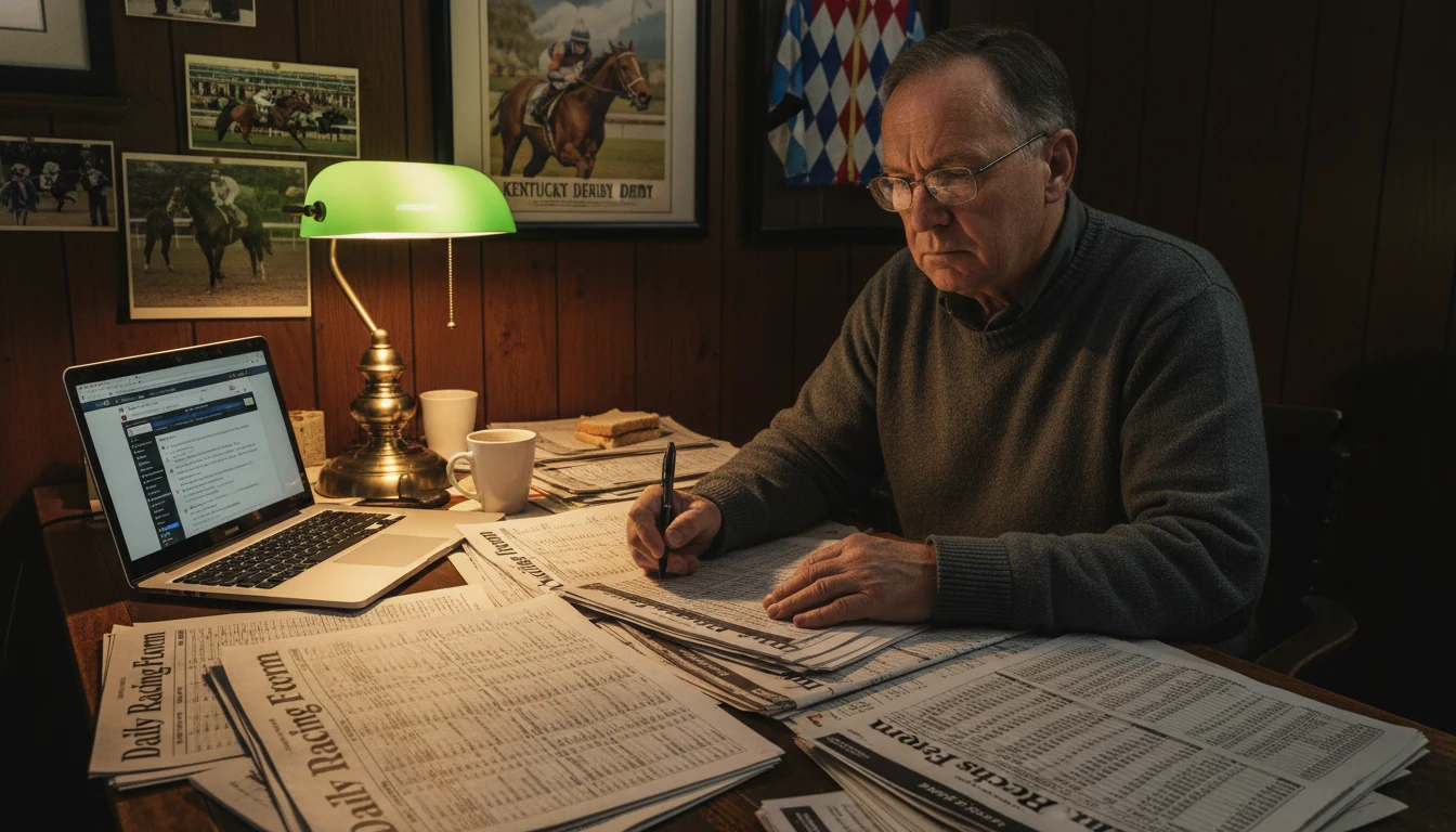 Handicapper analyzing Kentucky Derby contenders
