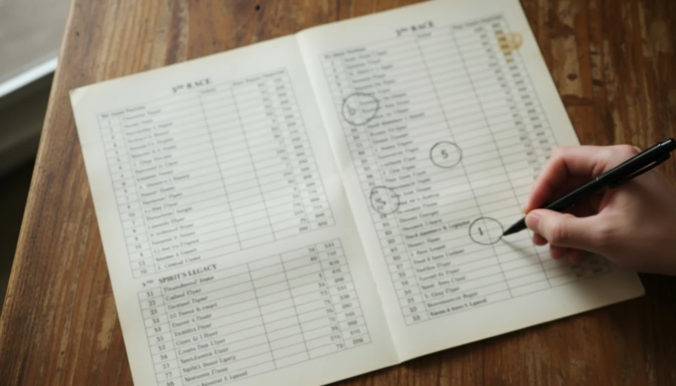 Racing program with multiple races marked for betting