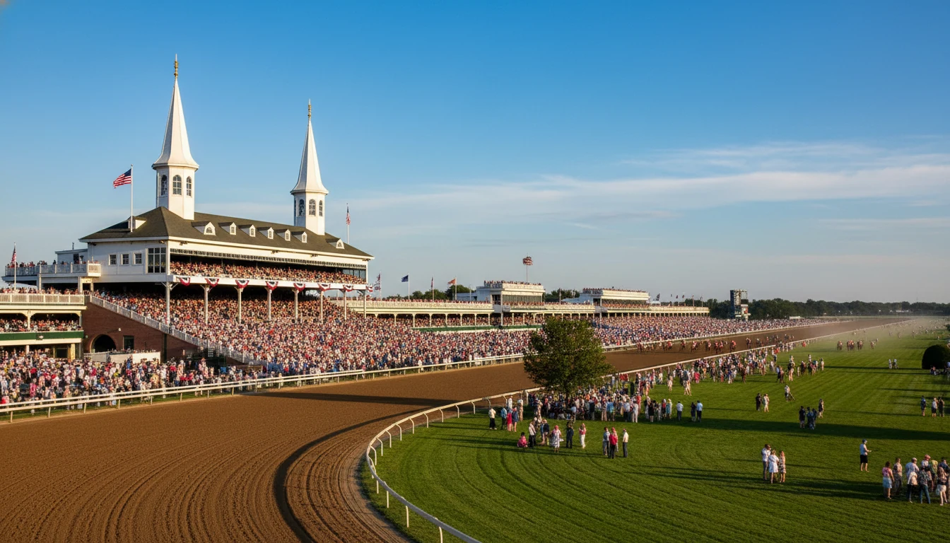 Churchill Downs racetrack grandstand on race day